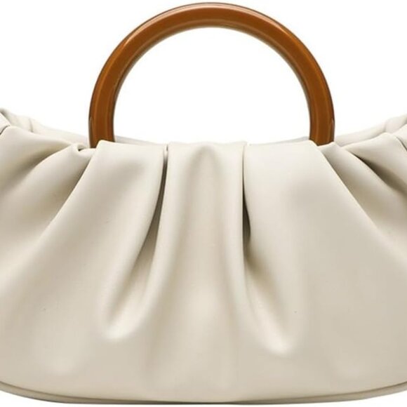 Women's Cloud Design Leather Shoulder Bag Small Purse Clutch Gift - Picture 1 of 7